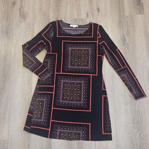 Aryeh Anthropologie Sweater Dress Womens Med Geometric Artsy Shift Windowpane